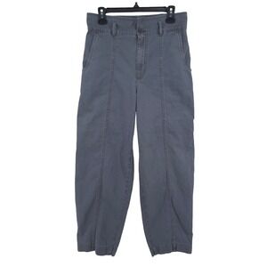 Gap Khaki Gray Loose Baggy High Rise Canvas Casual Pants Womens 8